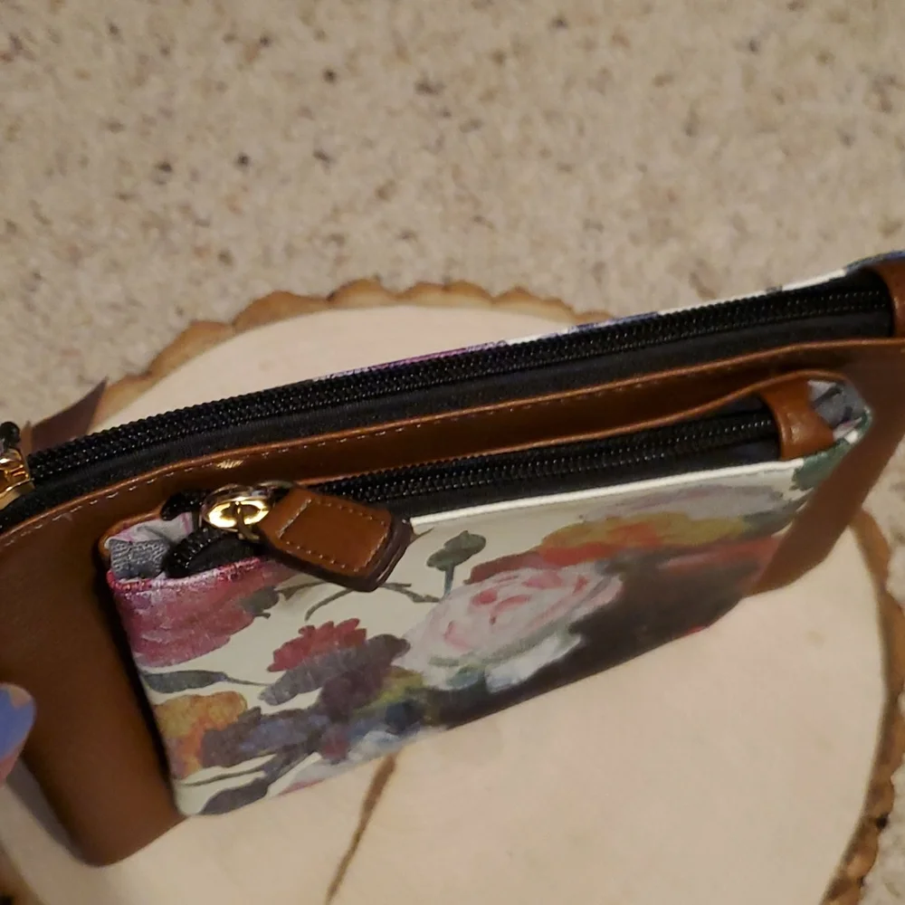 House of Disaster 1916 Brown & Floral Design Makeup Case NEW - Picture 5 of 7